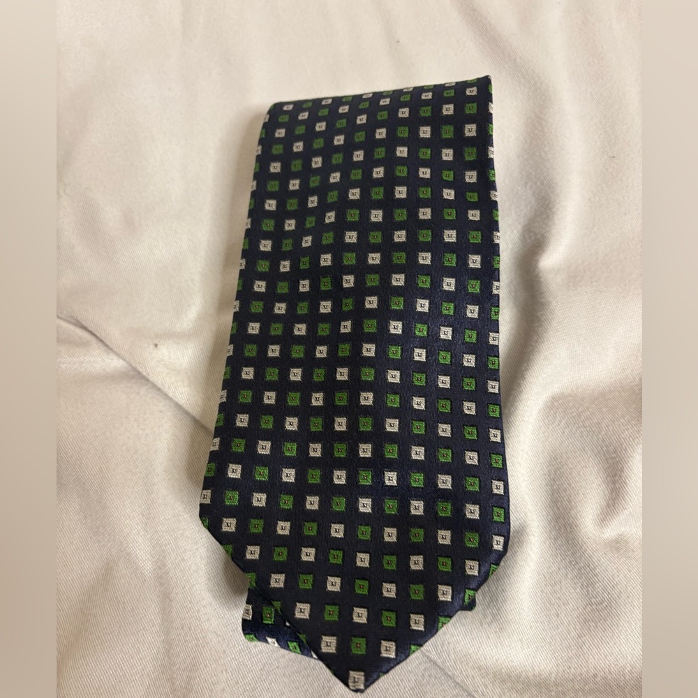 Brooks Brothers Makers Tie Vintage Necktie Blue Geometric Silk 60x3.75